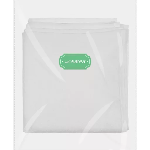 VOSAREA Bijela Pamučna-Lanena Prozračna Zavjesa za Dekoraciju Dnevnog boravka i Spavaće sobe, Prozirni Voile Materijal, 100 x 200 cm