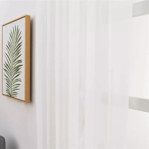 VOSAREA Biela Bavlnená Ľanová Priesvitná Záclona pre Dekoráciu Obývačky a Spálne, Priehľadná Voálová Látka, 100 x 200 cm