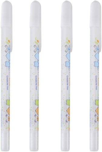 GLOGLOW 4db Fehér Tintás Gél Toll Szett 0.8mm - Csillogó Tintájú Roller Toll Színezéshez, Bullet Journal, Rajzoláshoz, Művészeti Alkotásokho
