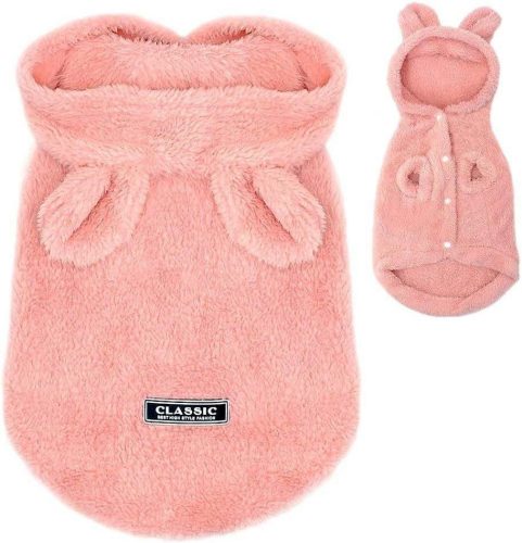 Pijama roz, mărimea XL, cu iepurași - Hăinuță drăguță pentru animale de companie
