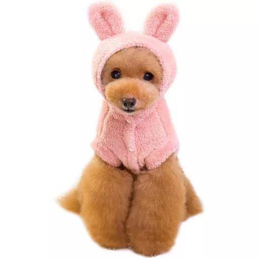 Aranyos Kisállat Pizsama Nyuszi Dizájn Kis Kutyákra- Rózsaszín XL méret
