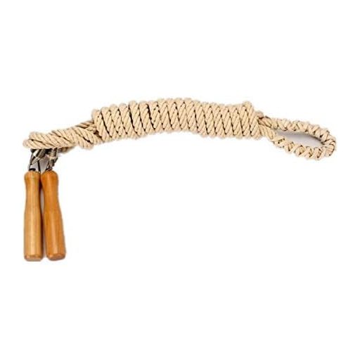 Coardă de sărit coadă CZ-XING, 7 metri - Mâner de lemn, frânghie de bumbac pentru jocuri de grup, sporturi școlare și în aer liber