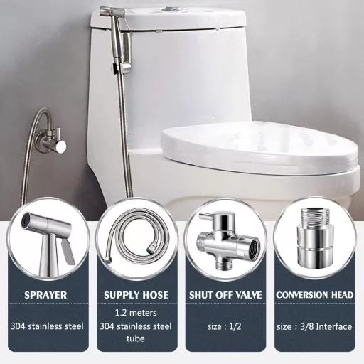 BMK Rozsdamentes Bidet Zuhanyfej Vízspórlós Wc Bidé Szett