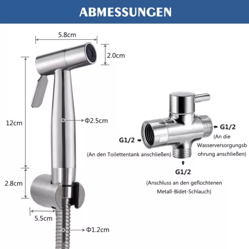 BMK Rozsdamentes Bidet Zuhanyfej Vízspórlós Wc Bidé Szett