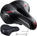 YOUNGDO Gél Kerékpárülés - Ergonomikus, Légáteresztő, Ütéselnyelő Nyereg Vízálló Borítással, Országúti és Hibrid Kerékpárokhoz, Unisex, Piro