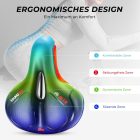 YOUNGDO Gél Kerékpárülés - Ergonomikus, Légáteresztő, Ütéselnyelő Nyereg Vízálló Borítással, Országúti és Hibrid Kerékpárokhoz, Unisex, Piro