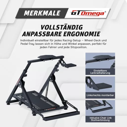 GT OMEGA APEX Versenykerékpár Állvány Logitech G923 G29 G920 Thrustmaster Kompatibilis