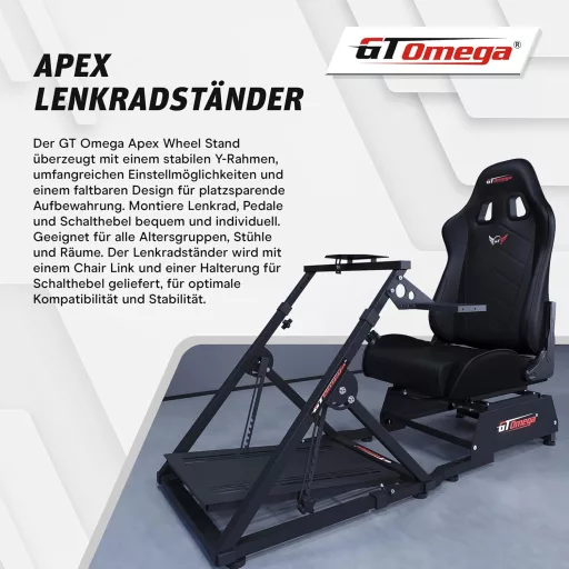 GT OMEGA APEX Versenykerékpár Állvány Logitech G923 G29 G920 Thrustmaster Kompatibilis