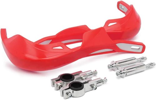JFG RACING Protecții universale pentru mâini de motocicletă, pentru ghidon de 22-28 mm - Element de protecție pentru Dirt Bike din aliaj de aluminiu și polipropilenă, Roșu