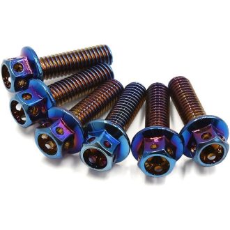   Titánové farebné skrutky M6x35 pre motocykle - 6-dielna šesťhranná sada