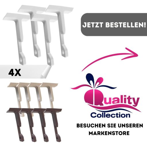 Quality-Collection Bukóablak Zár Szett, 4 db Fehér Műanyag Ablakrögzítő, Biztonságos Szellőztetés, Egyszerű Felszerelés, Véd a Becsapódástól
