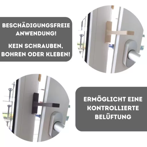 Set închizători oscilobatante Quality-Collection, 4 buc. dispozitive blocare ferestre din plastic alb, aerisire sigură, instalare ușoară, protecție împotriva trântirii