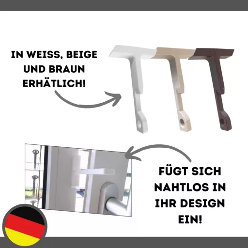 Set închizători oscilobatante Quality-Collection, 4 buc. dispozitive blocare ferestre din plastic alb, aerisire sigură, instalare ușoară, protecție împotriva trântirii