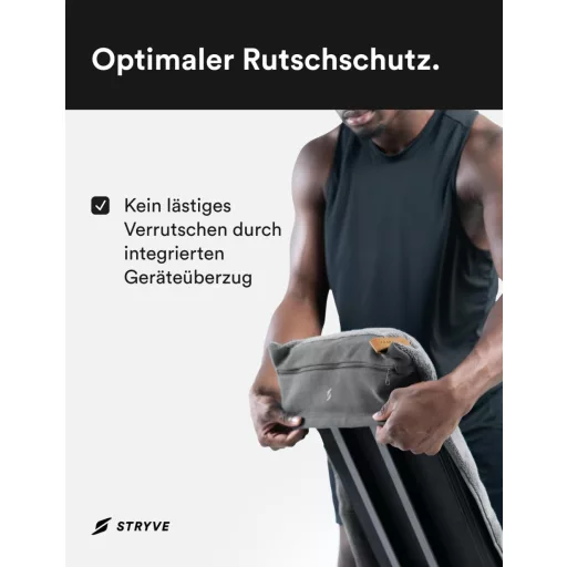 Stryve Towell+Pro Sportpamut Fitness Törülköző Mágnessel 105x42,5cm Szürke