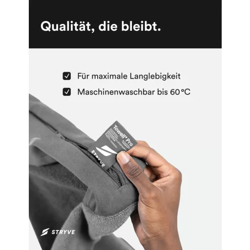 Stryve Towell+Pro Sportpamut Fitness Törülköző Mágnessel 105x42,5cm Szürke