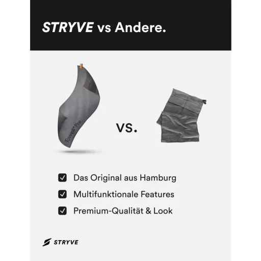 Stryve Towell+Pro Sportpamut Fitness Törülköző Mágnessel 105x42,5cm Szürke