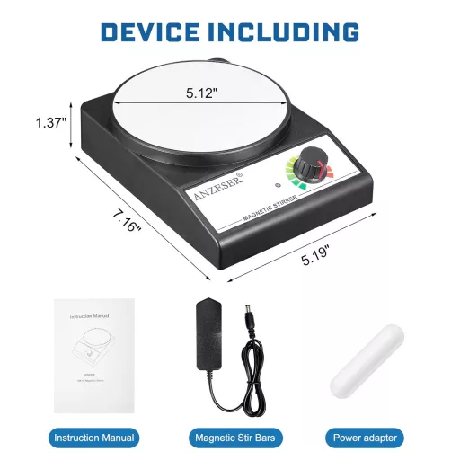 ANZESER Mágneses Keverő 3500 RPM, 3000ml Keverési Kapacitás Mágneses Rudakkal