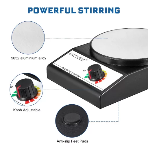 Agitator magnetic ANZESER 3500 RPM, capacitate de agitare 3000 ml cu bare magnetice