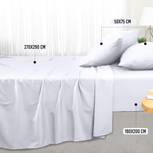 Utopia Bedding 4 részes ágyneműhuzat szett 180x200 cm fehér mikroszálas