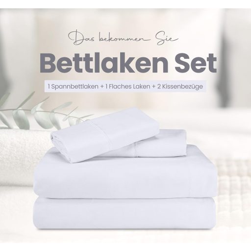 Utopia Bedding 4 részes ágyneműhuzat szett 180x200 cm fehér mikroszálas