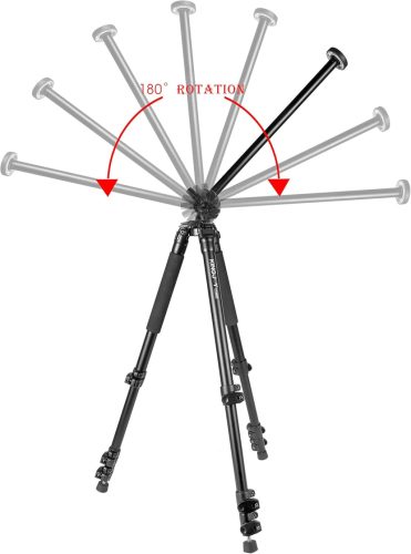 Stativ Profesional KINGJOY F1008R - Coloană Centrală Rotativă și Înclinabilă pentru Fotografie de Mâncare și Produs - Trepied Negru pentru Fotografi