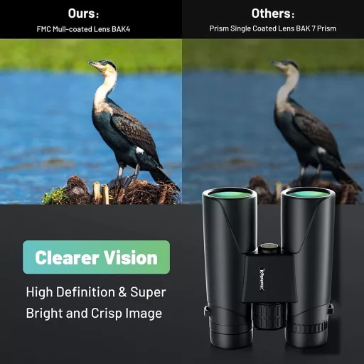 Kylietech 12x42 HD távcső vízálló madármegfigyeléshez, túrázáshoz, vadászathoz