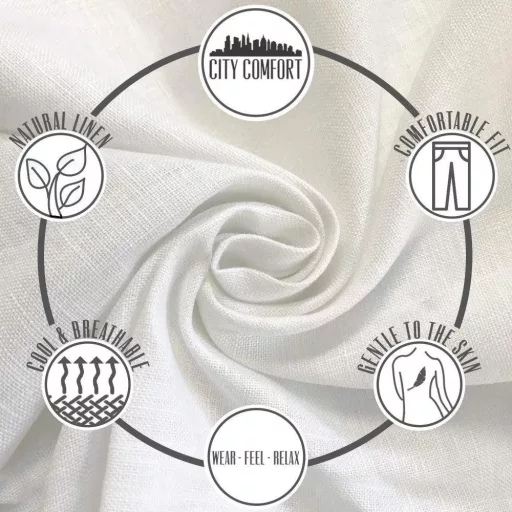 CityComfort Dámske ľanové bermudy s vysokým pásom na leto