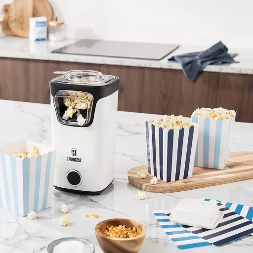Princess Forró Levegős Popcorn Készülék - 3 Perc alatt Friss Popcorn, Zsírszegény Snack 1100W