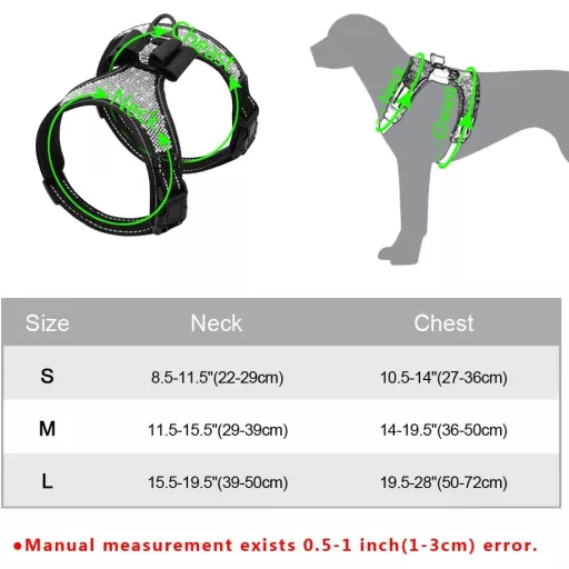 Beirui ukrasni oprsnjak za pse s cirkonima, crni - tip prsluka, reflektirajući, s leptir mašnom, za male i srednje pse