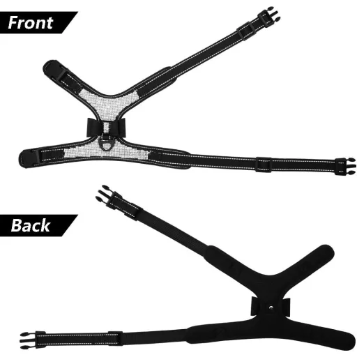 Beirui Strasszos Kutyahám Fekete Színben - Mellény Típusú, Fényvisszaverő, Csokornyakkendővel, Kis és Közepes Kutyáknak