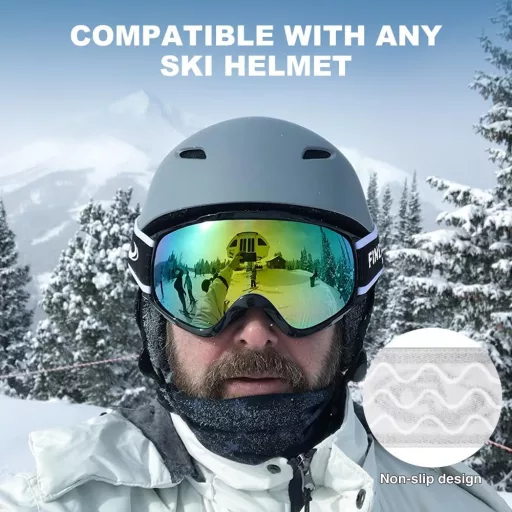 Findway Sí és Snowboard Szemüveg Szemüvegeseknek - OTG, UV Védelem, Sisakkompatibilis, Páramentes, Tükrös Lencsés, Unisex Síszemüveg Felnőtt