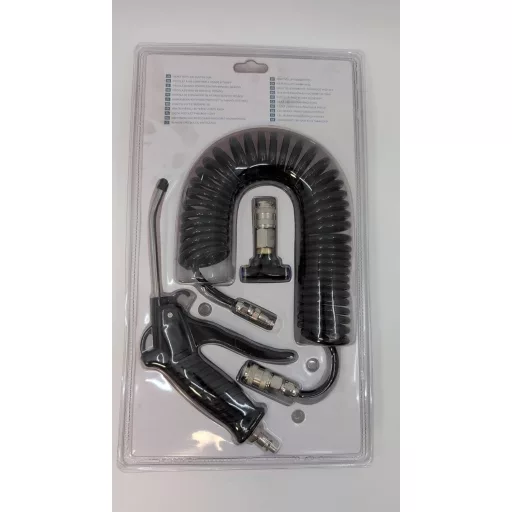 Pistol de suflat cu compresor Direct Trade Service cu furtun spiralat de 5m și racord T