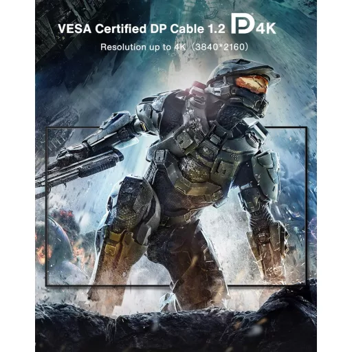Cablu DisplayPort 4K Ivanky 2m 144Hz, certificat VESA, FreeSync/G-Sync