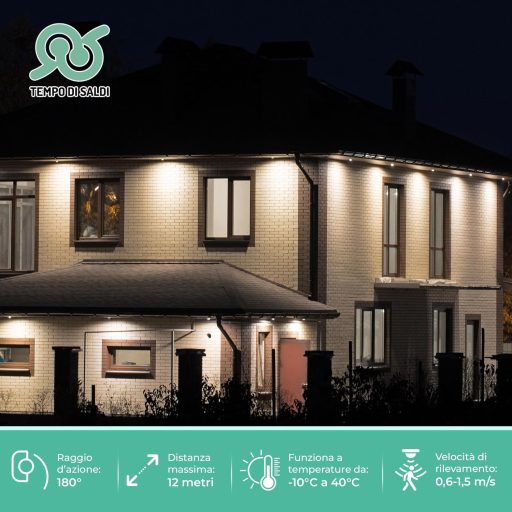 TEMPO DI SALDI Infravörös Mozgásérzékelő PIR 180° 10M Szenzor