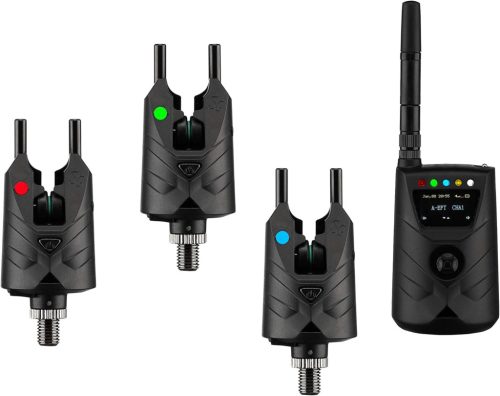 Set avertizori wireless New Direction Tackle S9 3+1 - Kit complet de pescuit cu baterii, pentru crap.