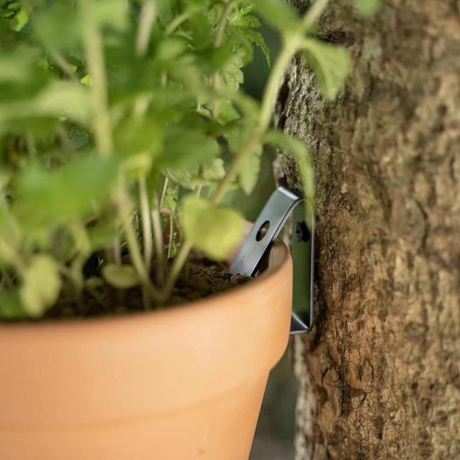 Tosnail 20 darabos virágcserép klipsz, fém növényfogó falikarok, standard agyag virágcseréphez, ezüst színű