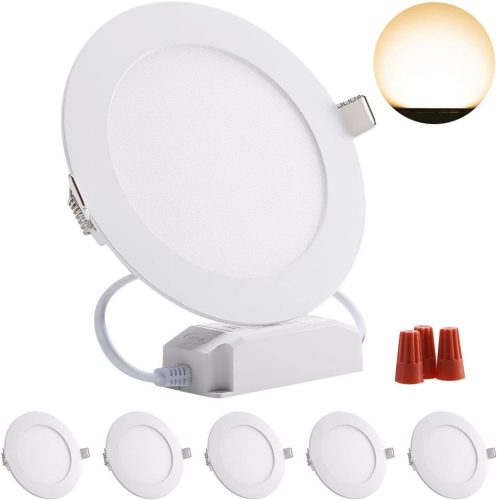 Greenclick 230V Süllyesztett LED Spotlámpa Szett, Dimmelhető, 5x12W, 960LM, Ultra Lapos (13mm), IP44 Vízálló, Meleg Fehér, Fürdőszobába, Kon