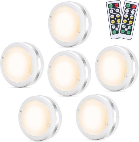 Bawoo LED éjjeli lámpa szett - 6db vezeték nélküli, meleg fehér, távirányítós, elemes fali lámpa