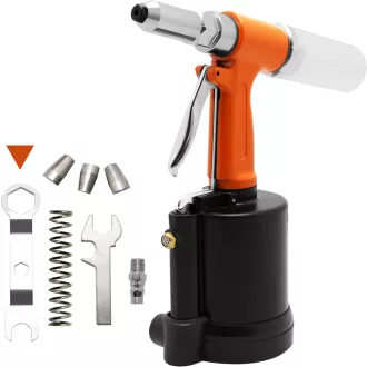   Pistol pneumatic de nituit NEWTRY W560 - Hidraulic cu forță dublă, cu 4 capete pentru nituri din aluminiu/fier/oțel inoxidabil, industrial