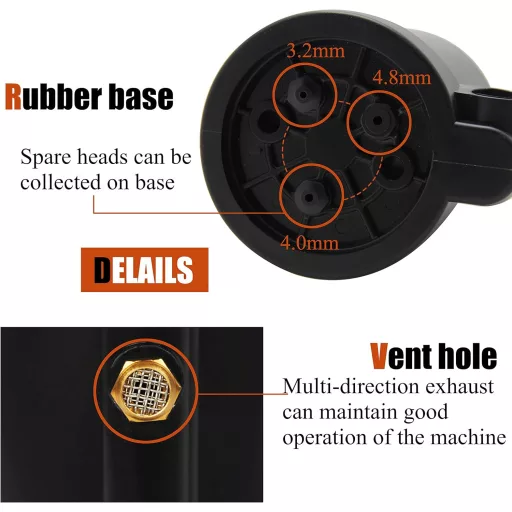 Pistol pneumatic de nituit NEWTRY W560 - Hidraulic cu forță dublă, cu 4 capete pentru nituri din aluminiu/fier/oțel inoxidabil, industrial