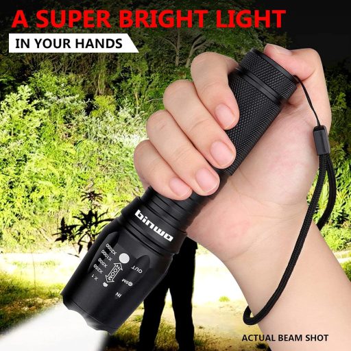 BINWO LED Zoomható Taktikai Lámpa 2500 Lumen Vízálló 5 Üzemmód