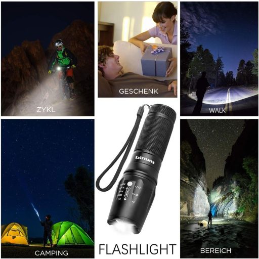 Lanternă tactică LED BINWO Zoomabilă 2500 Lumeni Impermeabilă 5 Moduri