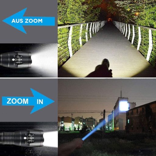 Lanternă tactică LED BINWO Zoomabilă 2500 Lumeni Impermeabilă 5 Moduri
