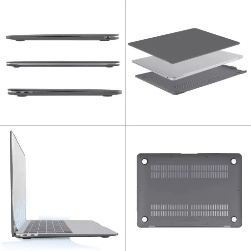 Carcasă de protecție rigidă MOSISO pentru MacBook Air 13 2021 2020 2019 2018 M1, gri