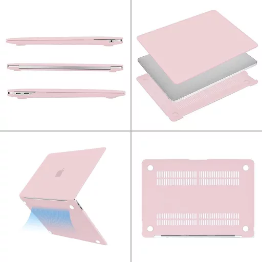 Tvrdý kryt na MacBook Air 13 Retina MOSISO s ochranou klávesnice a taškou, ružový kremeň