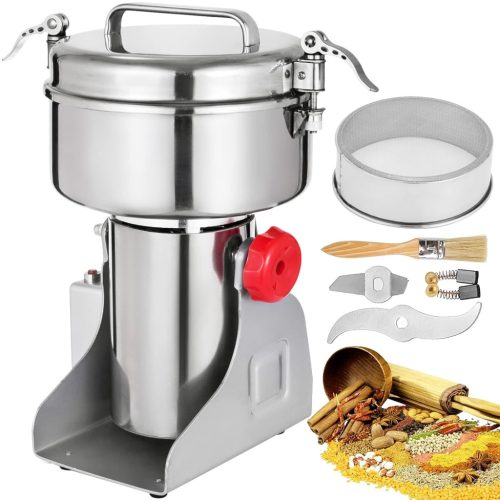 VEVOR Râșniță electrică de cereale 1000g - 2000W, moară de condimente 28000 RPM, râșniță de cafea din oțel inoxidabil, mașină de pulverizare multifuncțională pentru uz casnic