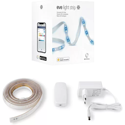 Eve Light Strip Okos LED Szalag - Színes Hangulatvilágítás Otthonra, 2 Méteres, Állítható RGB Fénycsík, HomeKit Kompatibilis