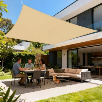   LOVE STORY 4x6m Árnyékoló Vászon Homokszín Vízálló UV Védelem Teraszra Kertbe