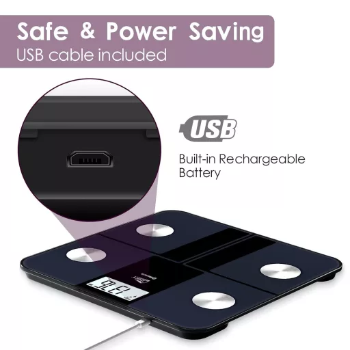 Cântar corporal inteligent Uten cu Bluetooth și analiză a compoziției corporale, 180 kg