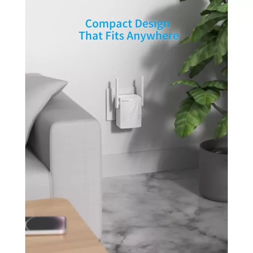BrosTrend AC1200 Dual WiFi jelismétlő, 1200 Mbit/s, LAN porttal, WPS-sel